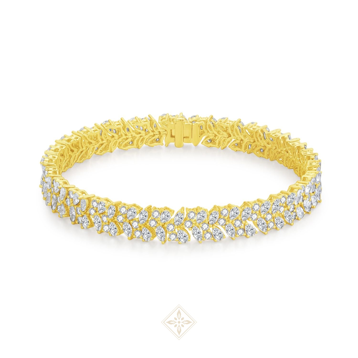 Double Row Pear Diamond Bracelet
