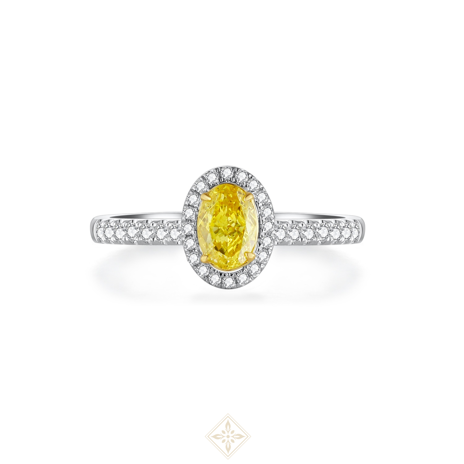 Colored Diamond Halo Ring