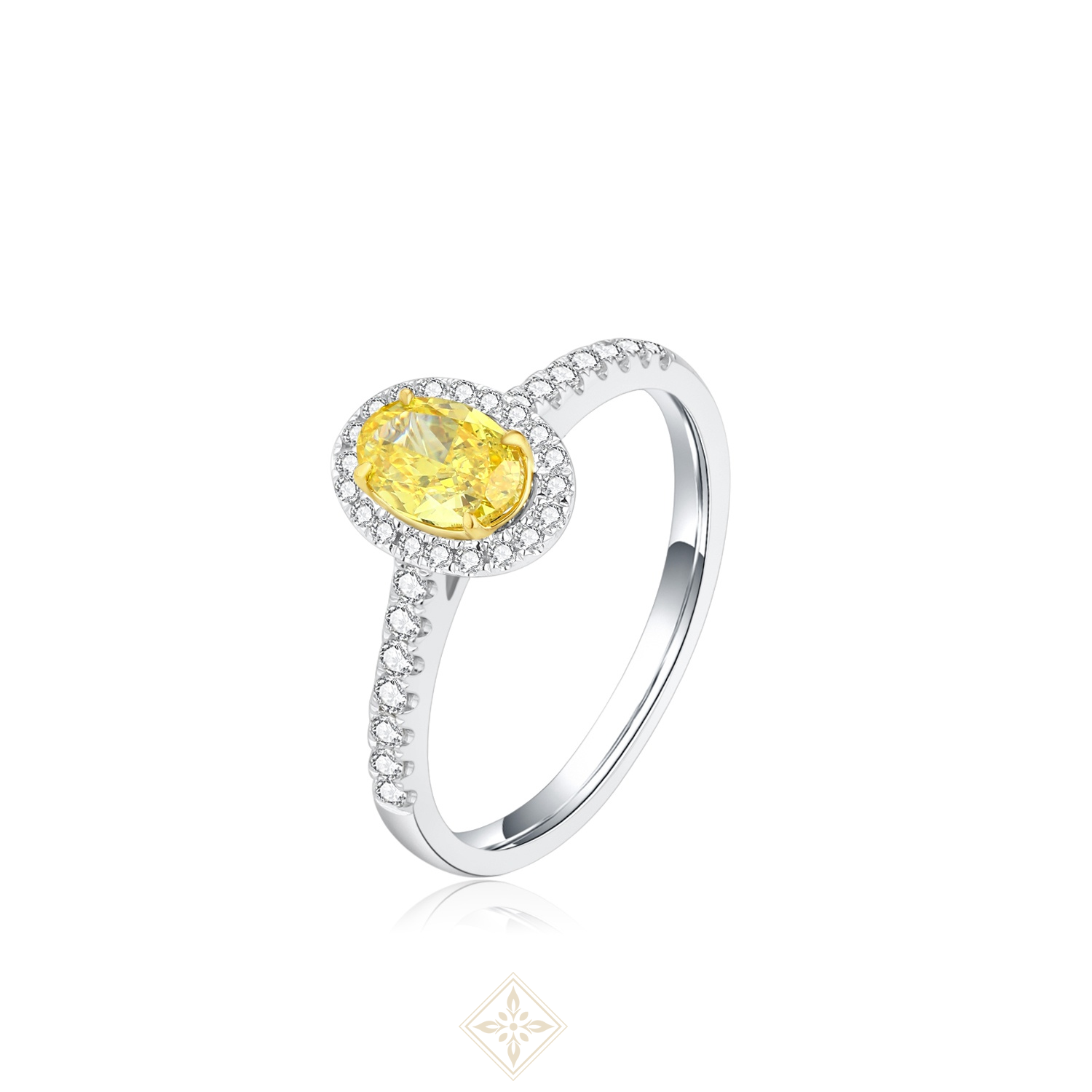 Colored Diamond Halo Ring