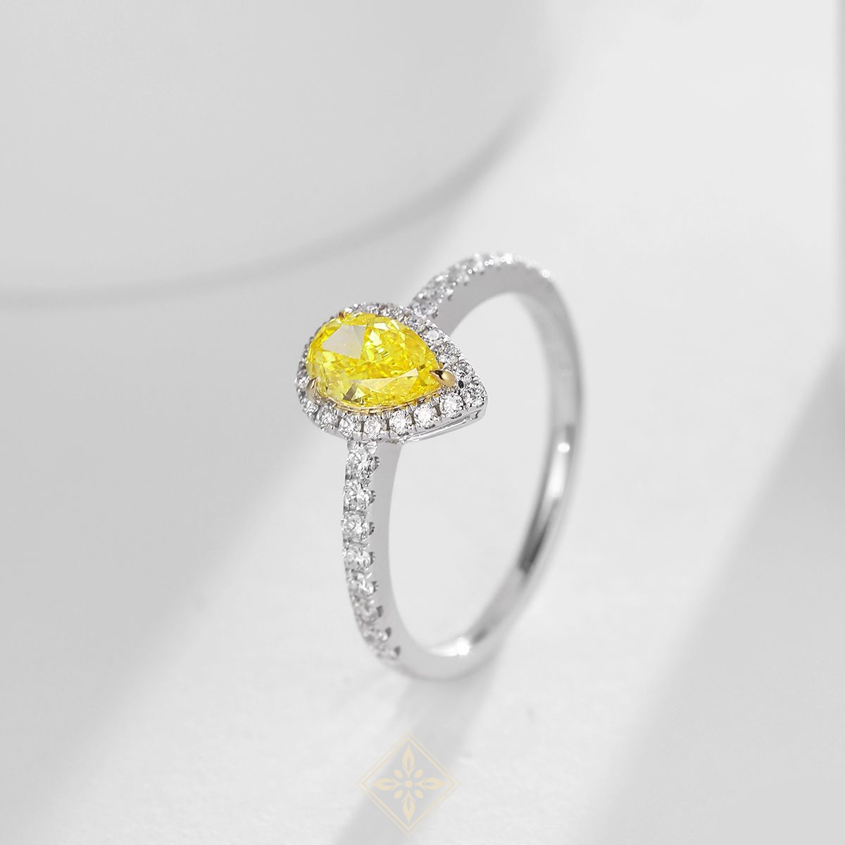 Colored Diamond Halo Ring