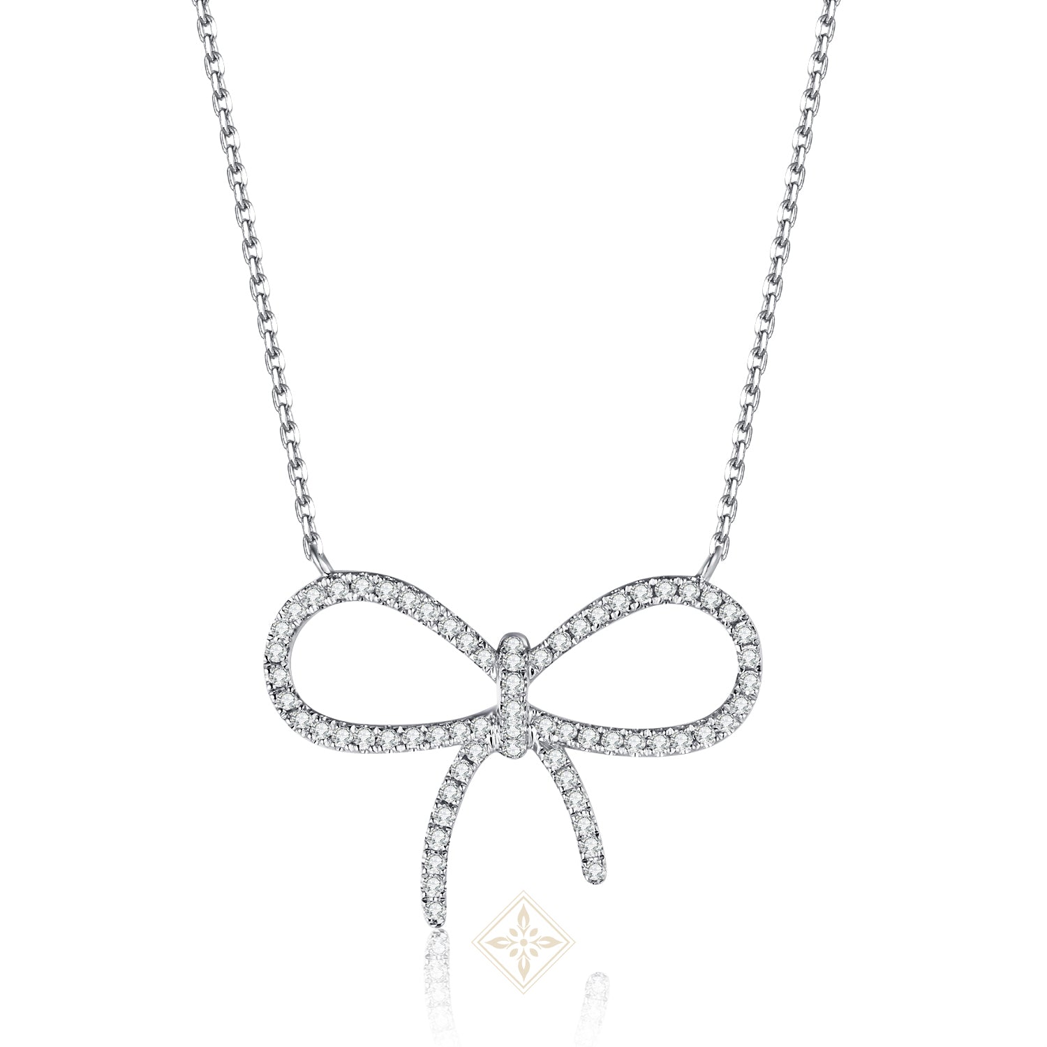 Diamond Bow Necklace