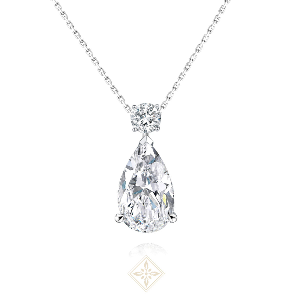Pear Diamond Drop Necklace