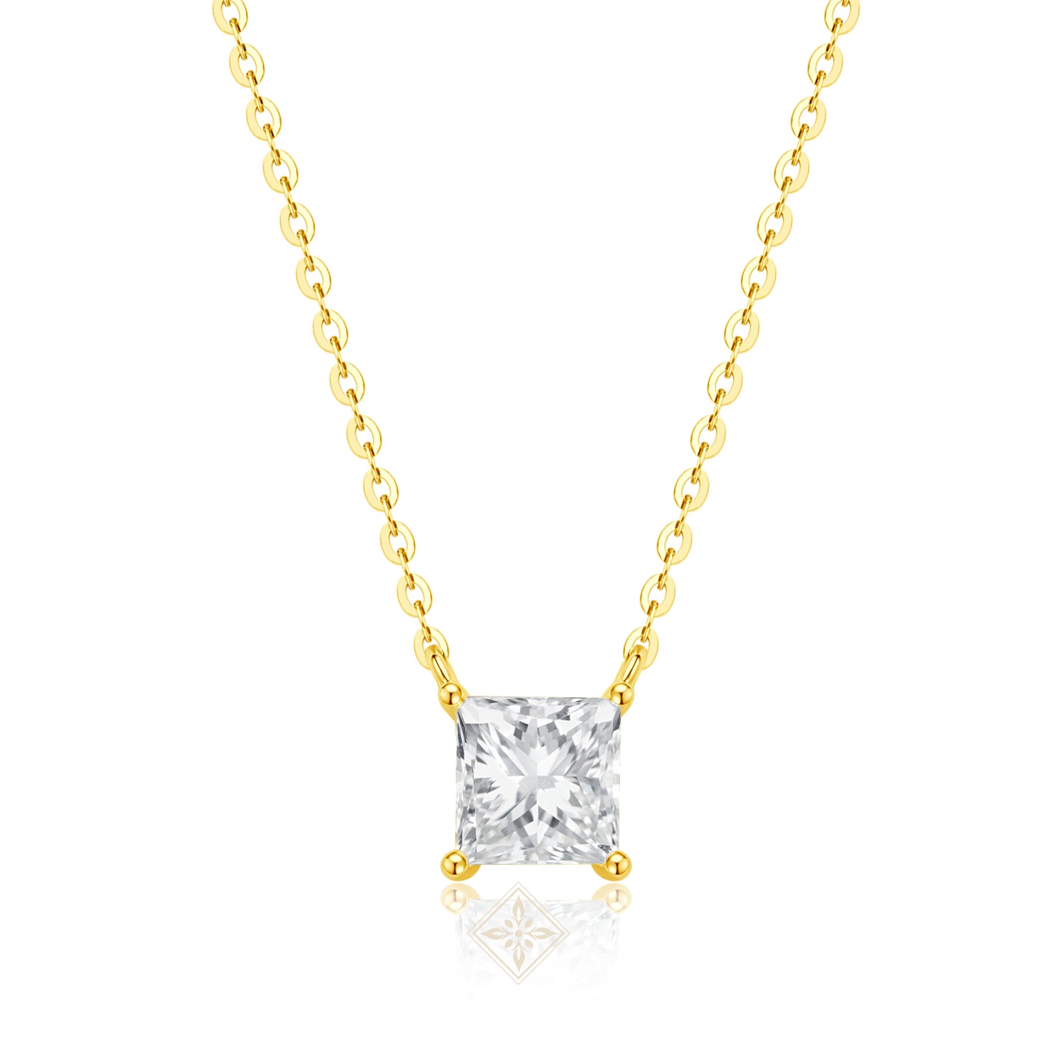 Princess Diamond Solitaire Necklace