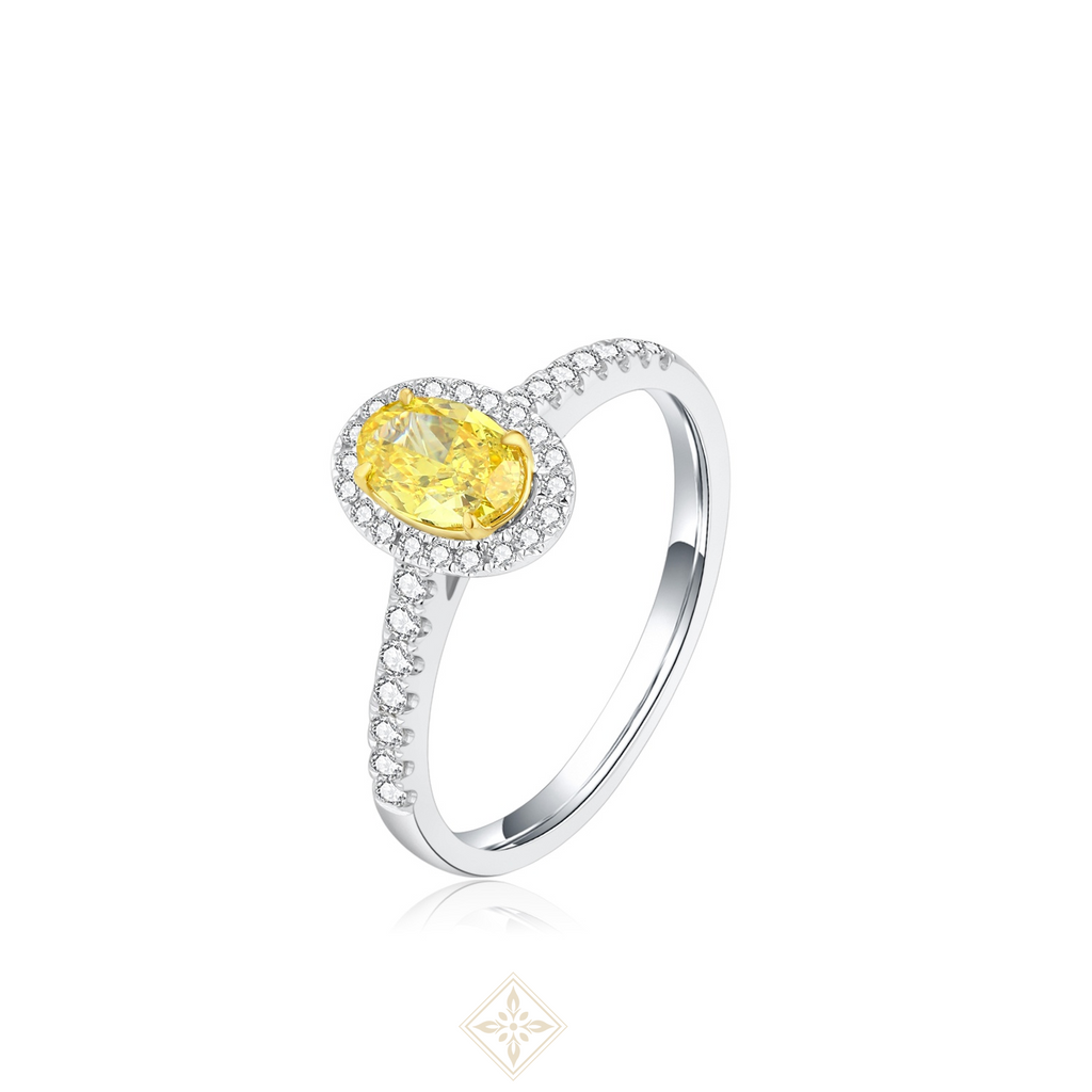 Colored Diamond Halo Ring