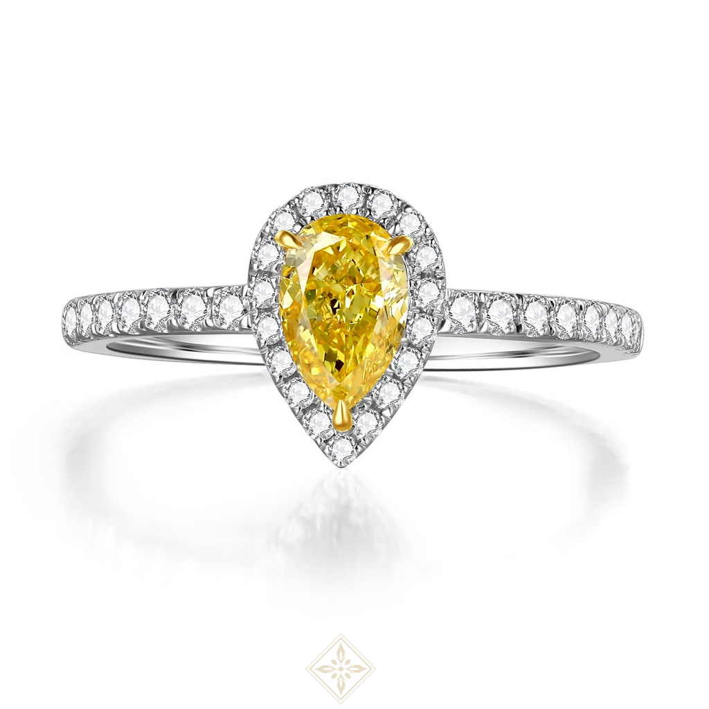 Colored Diamond Halo Ring