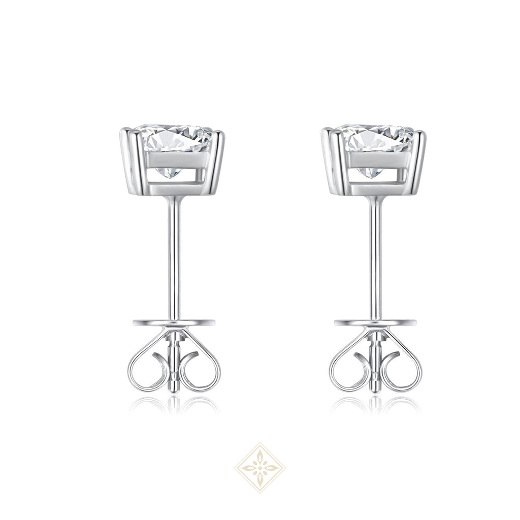 Four-Prong Princess Cut Diamond Stud Earrings