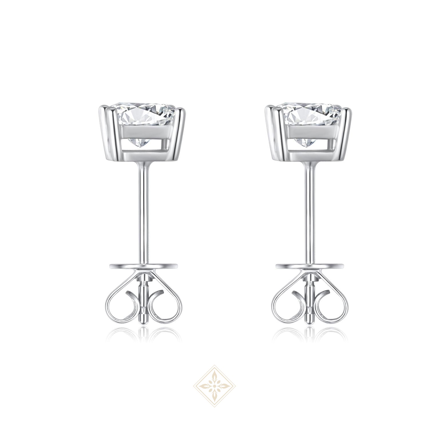 Four-Prong Princess Cut Diamond Stud Earrings