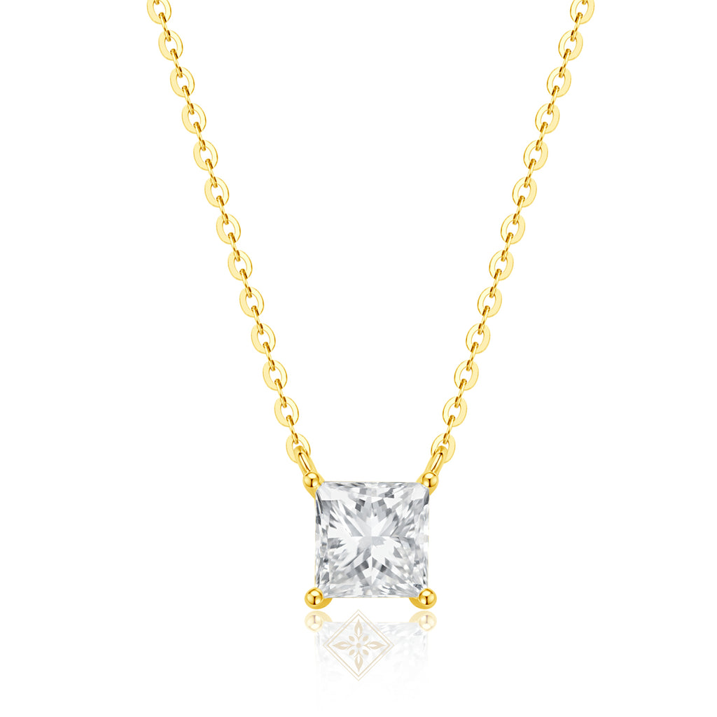 Princess Diamond Solitaire Necklace