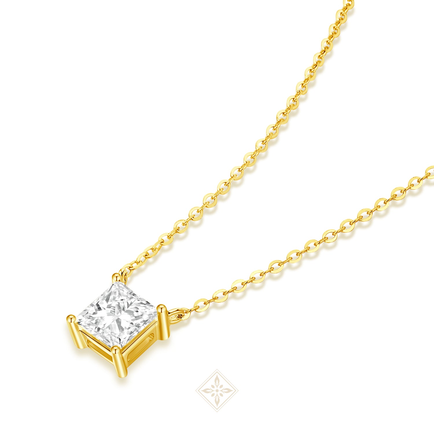 Princess Diamond Solitaire Necklace